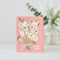 Daisy Bouquet Handpainted Gouache Miss You Sweet
