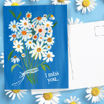 Daisy Bouquet Handpainted Gouache Miss You Sweet Postcard<br><div class="desc">Customize this handpainted daisy card with your own text on the front or back! Add a name if you like,  or change the font. Let me know if you'd like something custom,  I can create whatever colours you prefer. Check my shop for more!</div>