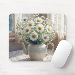 Daisy Bouquet in an Antique Teapot Mouse Pad