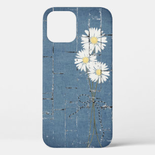 daisy bouquet on blue denim brick iPhone 12 case