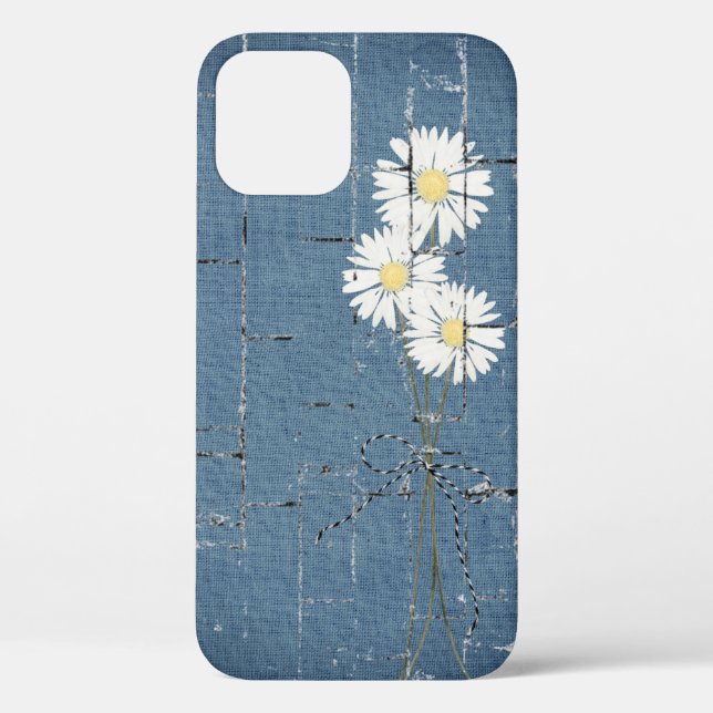 daisy bouquet on blue denim brick Case-Mate iPhone case (Back)