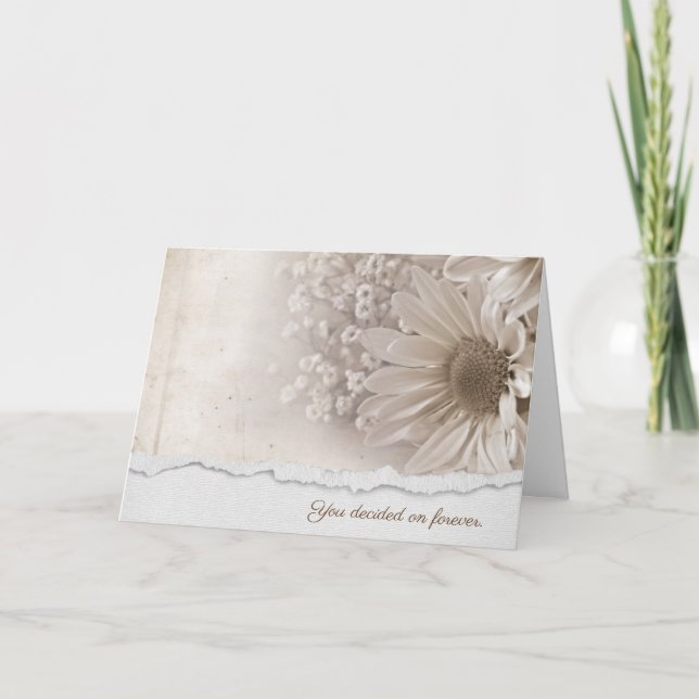daisy bouquet with torn edge border card (Front)