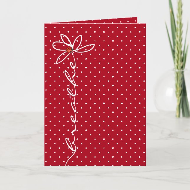 daisy breathe text with lady bug card (Front)