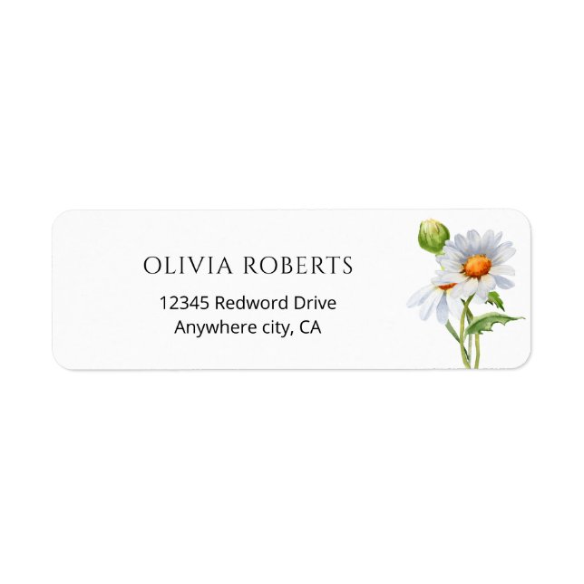 Daisy bridal shower Return Address Label (Front)