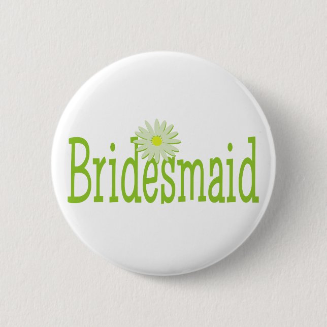 Daisy Bridesmaid 2 Inch Round Button (Front)