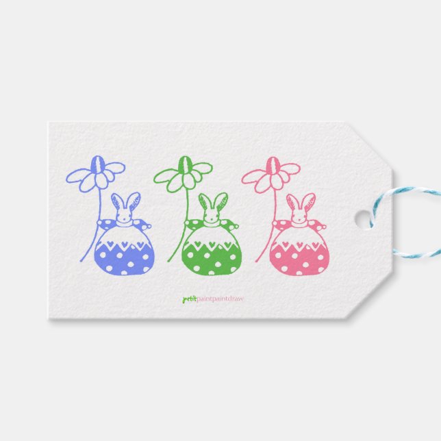  Daisy Bunny Gift Tag (Front (Horizontal))