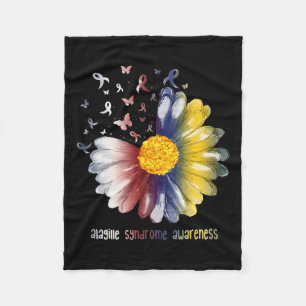 Daisy Butterfly Alagille Syndrome Awareness Fleece Blanket