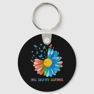 Daisy Butterfly Lynch Syndrome Awareness Keychain