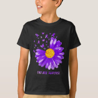 Daisy Butterfly Purple Ribbon Overdose Awareness