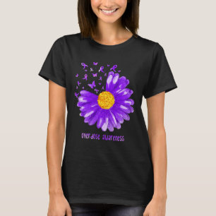 Daisy Butterfly Purple Ribbon Overdose Awareness  T-Shirt