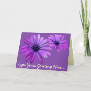 Daisy Card Blue Flowers Custom Greeting Cards