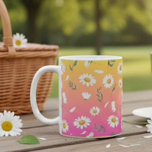 Daisy ceramic mug , Daisy coffee cups 