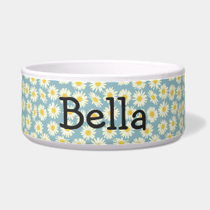Daisy Ceramic Pet Bowl Customizable