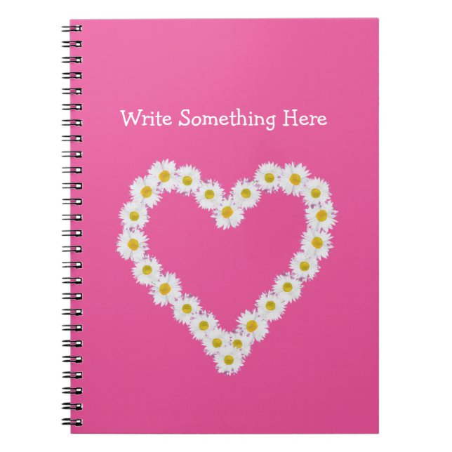 Daisy Chain Heart Spiral Notebook to Personalize (Front)