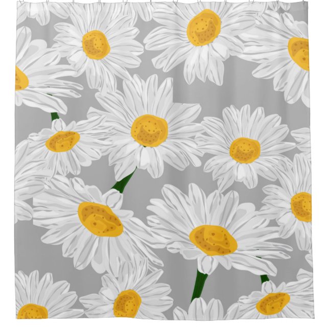 Daisy chamomile field. Spring summer flowers, seam (Front)