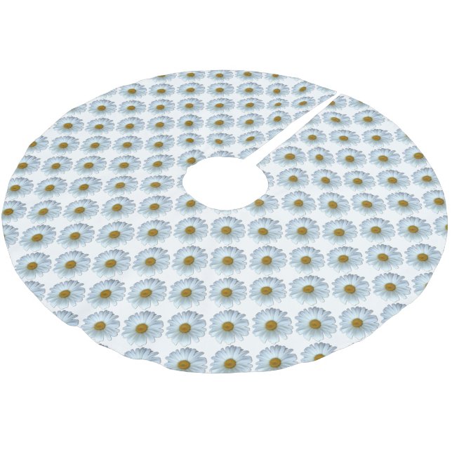 Daisy Christmas Tree Daisy Flowers Tree Skirt (Angled)