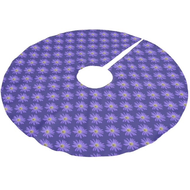 Daisy Christmas Tree Purple Daisy Tree Skirt (Angled)