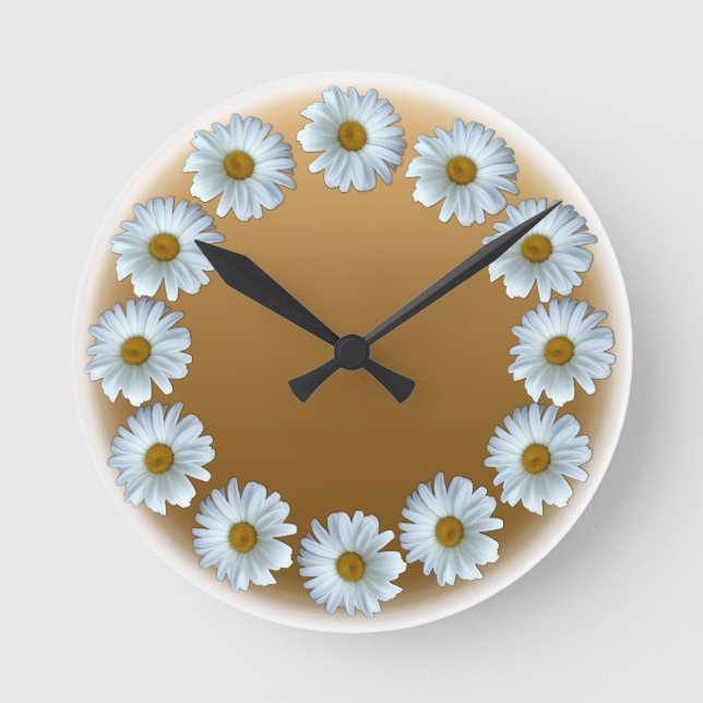 Daisy Clock Wildflower Daisies Flower Wall Clock (Front)