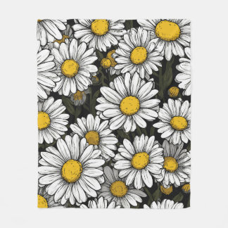 Daisy Comic Style Fleece Blanket