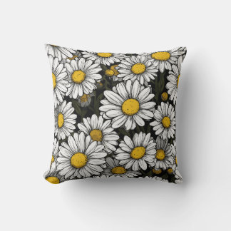 Daisy Comic Style  Throw Pillow