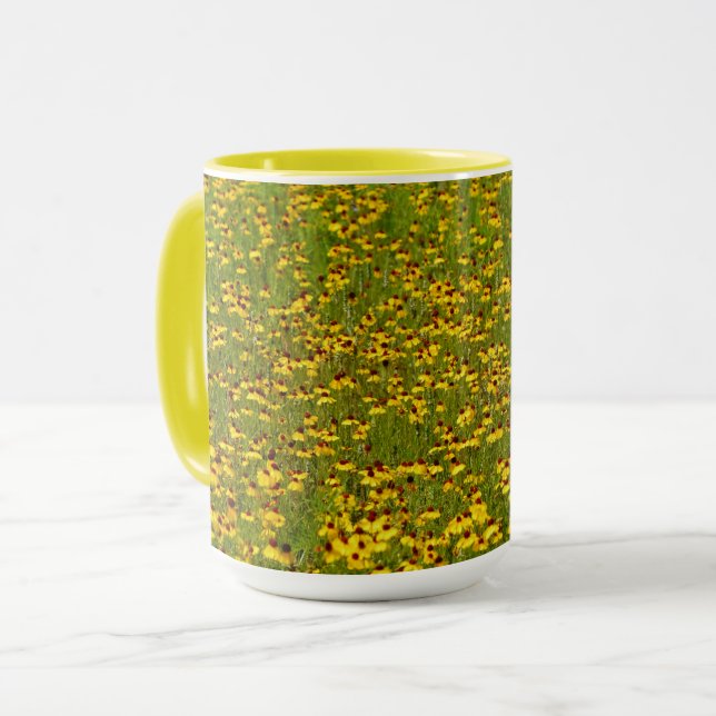 Daisy Coneflower Meadow Mug Cup (Front Left)