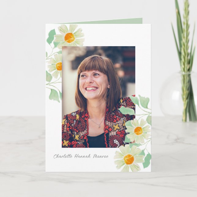 Daisy Corners Photo Memorial Folded Program (Front)