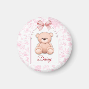 Daisy Custom Pink Teddy Bear Nursery Design Magnet