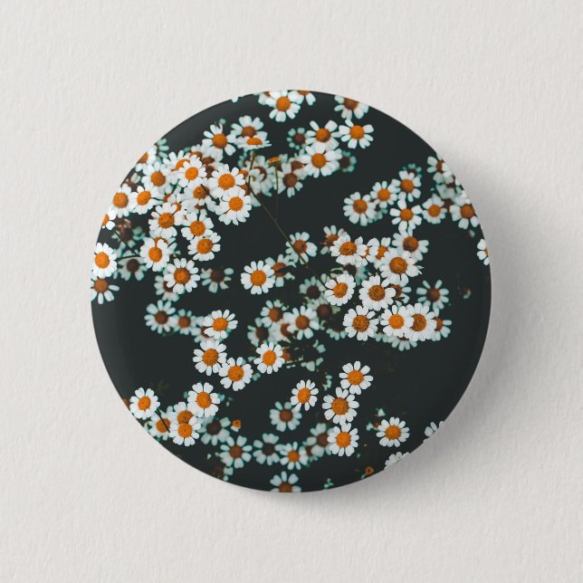 Daisy Daisies Floral 2 Inch Round Button (Front)