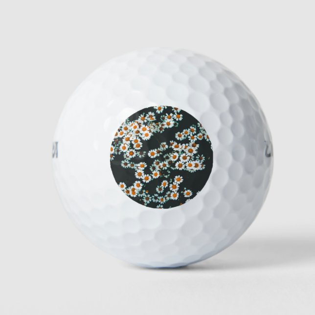 Daisy Daisies Floral Golf Balls (Front)