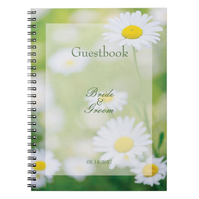 Daisy Daisies Flower Floral Summer guest book (Front)