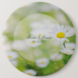 Daisy Daisies Flower Floral Summer Wedding 6 Inch Round Button