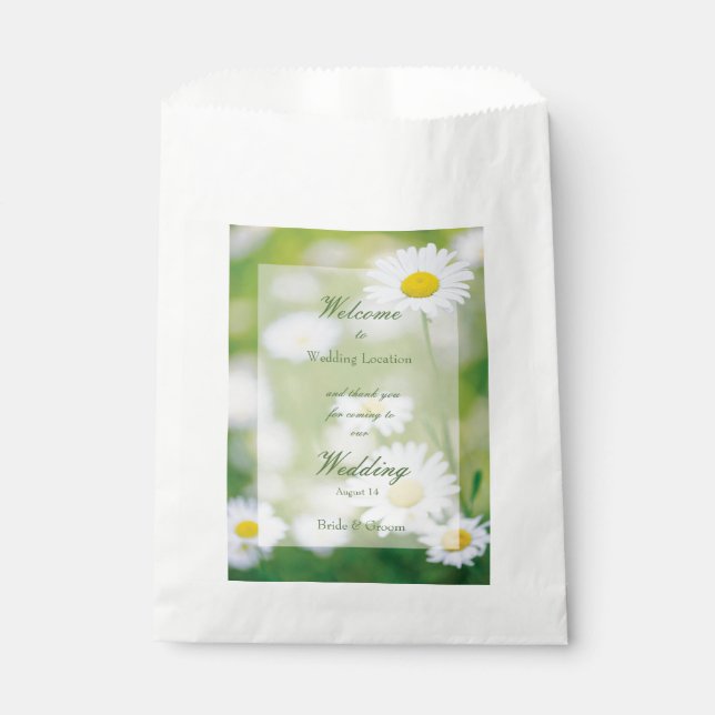 Daisy Daisies Flower Floral Summer Wedding Favour Bag (Front)