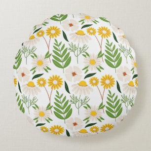 Daisy-Daisy-Colourful Daisy pattern Round Pillow