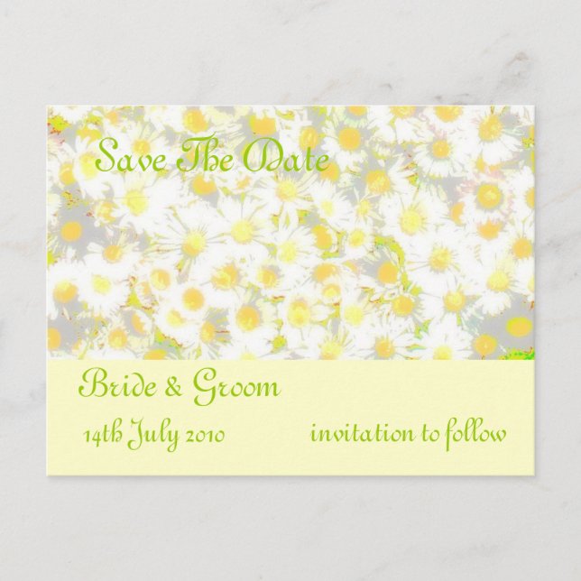 Daisy Daisy save the date Announcement Postcard (Front)