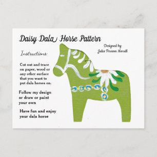 Daisy Dala Horse Pattern to Share Holiday Postcard