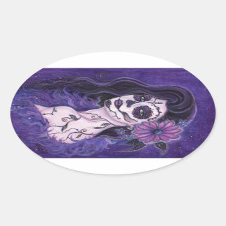 Daisy Day of the Dead glamour girl By Renee Oval Sticker