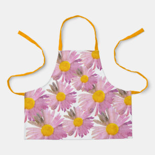 Daisy Delight Apron Tie-Dye Inspired Orange-Pink