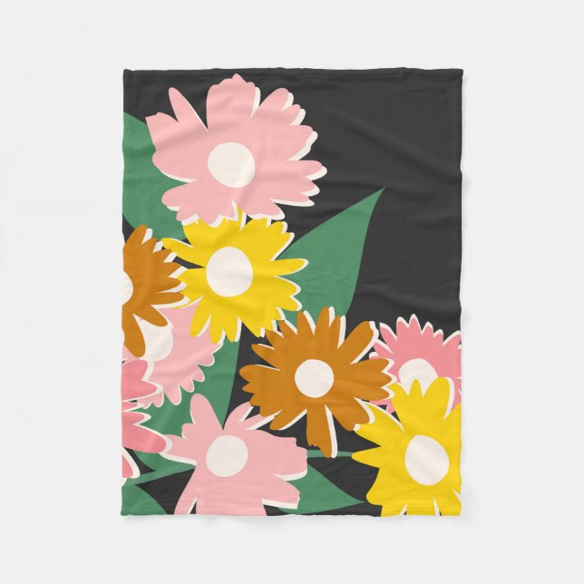 Daisy Delight Fleece Blanket (Front)