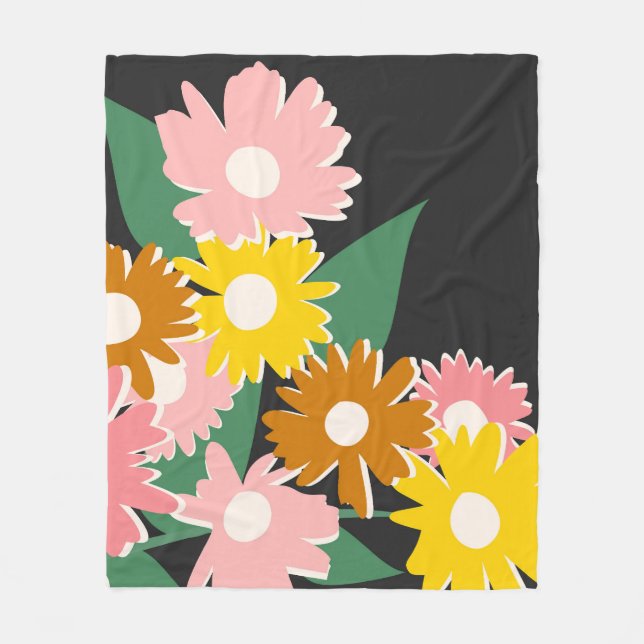 Daisy Delight Fleece Blanket (Front)