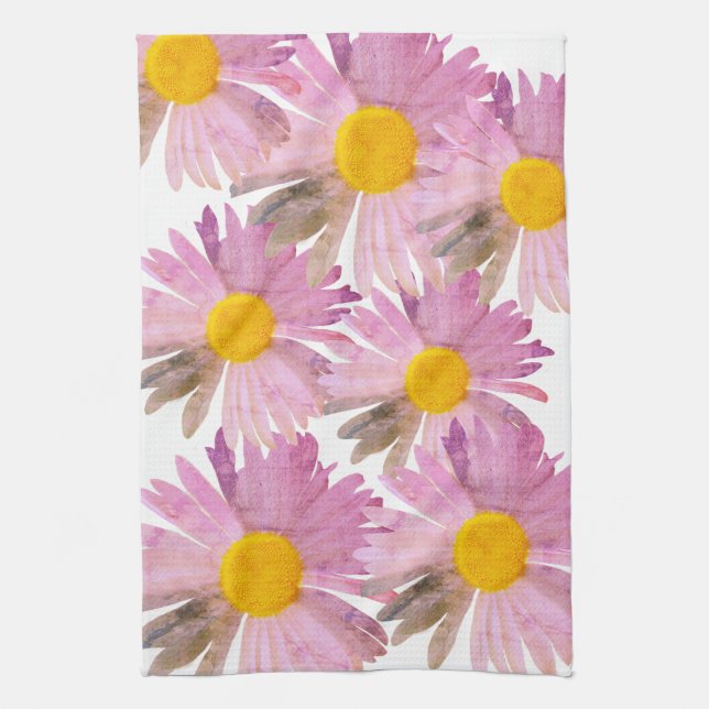 Daisy Delight Kitchen Towel Tie-Dye Inspired  (Vertical)