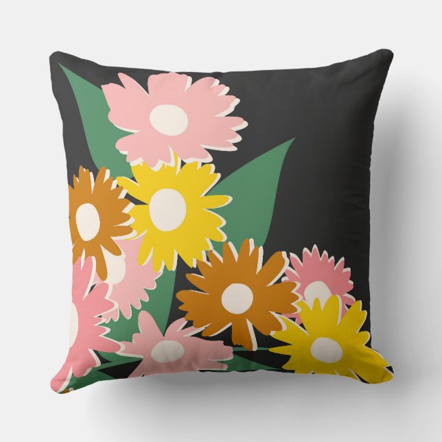 Daisy Delight Throw Pillow (Back)