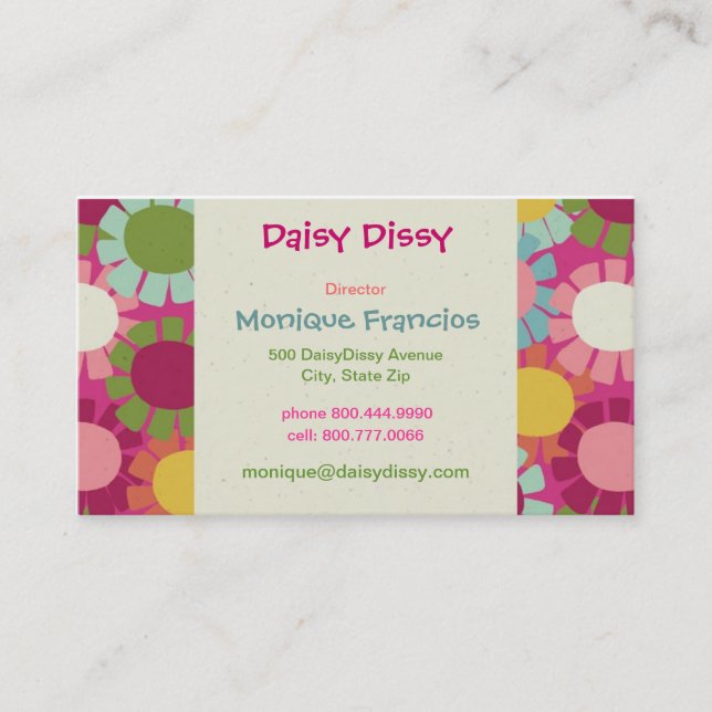 Daisy Dissy - Pink - Business Card (Front)