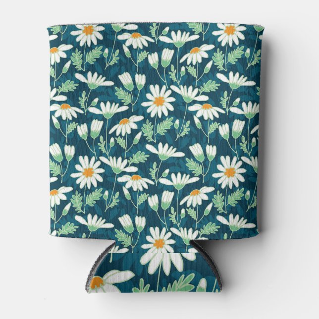 Daisy Ditsy Chamomile Romantic Print Can Cooler (Front)