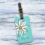 Daisy Doodle Flower Personalized  Monogram Luggage Luggage Tag<br><div class="desc">This design was created though digital art. It may be personalized in the area provide or customizing by choosing the click to customize further option and changing the name, initials or words. You may also change the text colour and style or delete the text for an image only design. Contact...</div>
