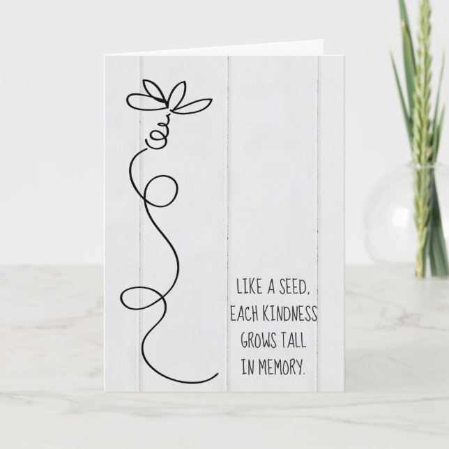 daisy doodle on wood thank you card (Front)