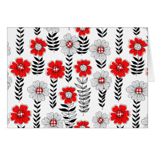 Daisy doodles in red and black