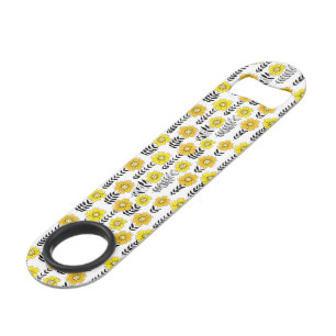 Daisy doodles in yellow and black bar key