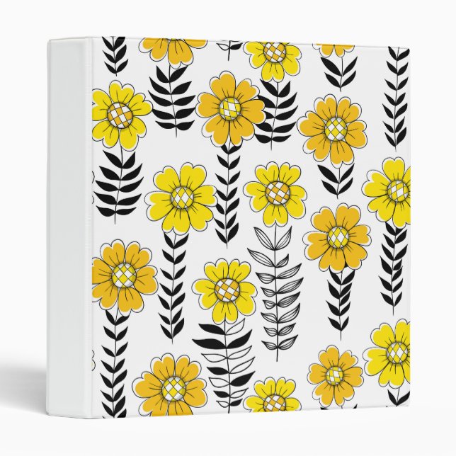 Daisy doodles  in yellow and black binder (Front/Spine)