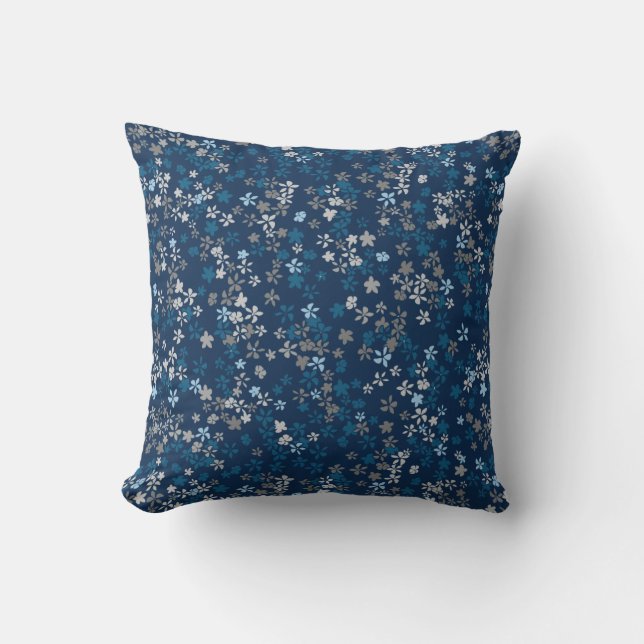 Daisy Dot Vintage Psychedelic Floral Throw Pillow (Front)