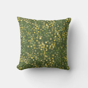 Daisy Dot Vintage Psychedelic Floral Throw Pillow